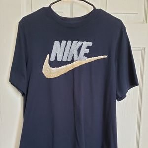 Nike Tee Navy Blue Short Sleeve Men's Medium